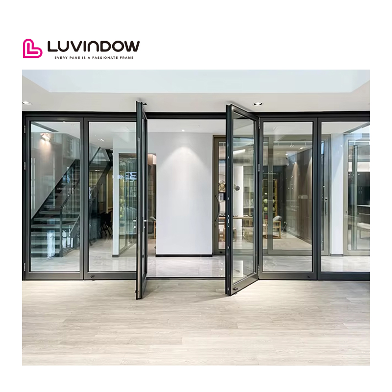Eco Thermal Invisible Slide Perfect Fit Aluminum Folding Doors for North American Wood Frame Villas