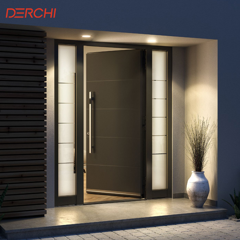 Double Front Entry Door Aluminum Exterior Security Door Heavy Duty for Residential and Commercial Buildings