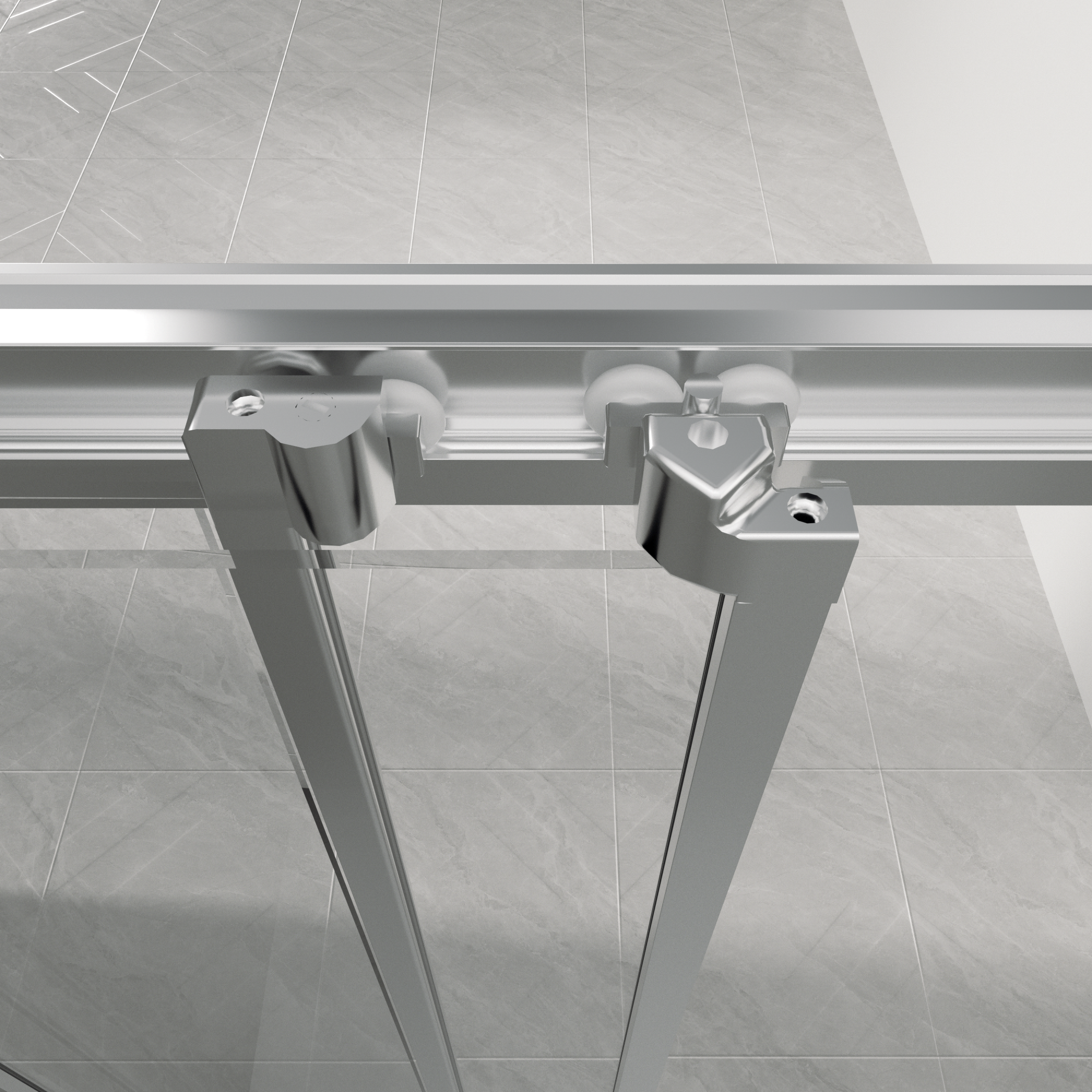Single Handle Aluminum Frame Tempered Glass Sliding Shower Door