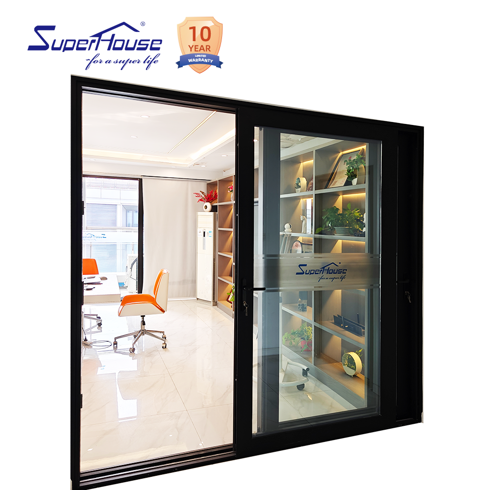 Superhouse For Villa Patio Doors Double Glazed Hurricane Impact Resistant Waterproof Modern Aluminium Sliding Doors