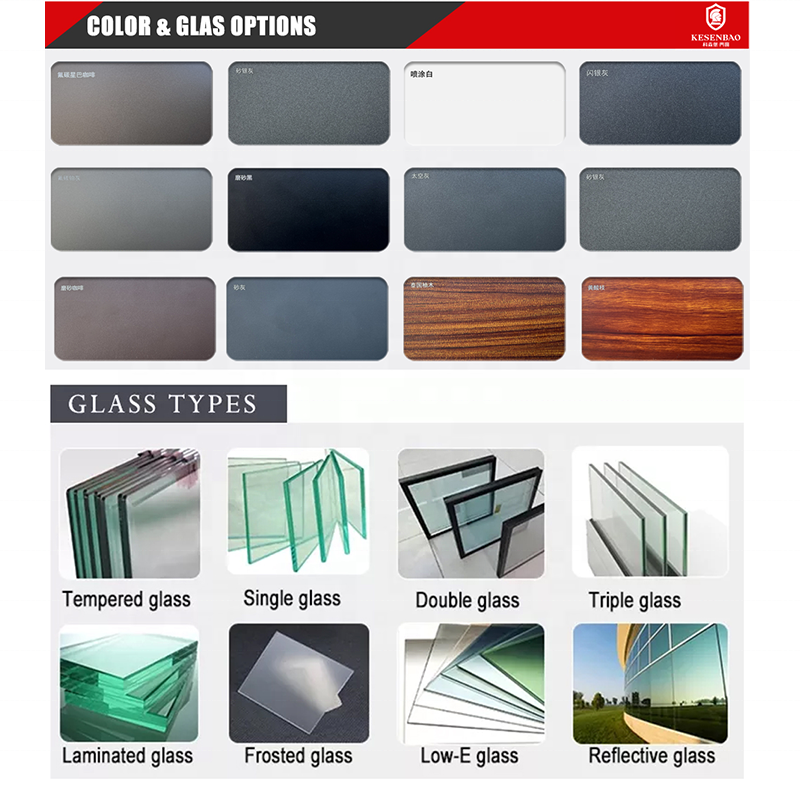 Modern Thermal Break Residential Aluminum Sliding Doors System With Low-E Tinted Glass