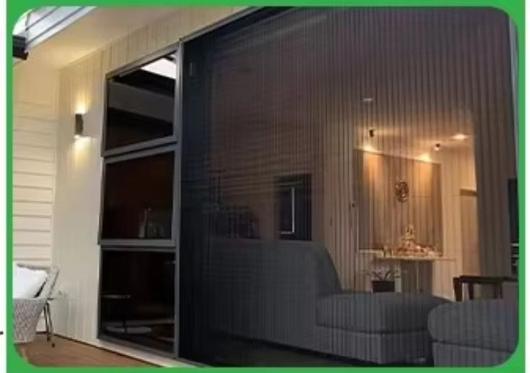Retractable Screen Mosquito Nets Aluminum Alloy Frame Horizontal Rolling Fiberglass Mesh Pleated Mesh Folding Screen Door
