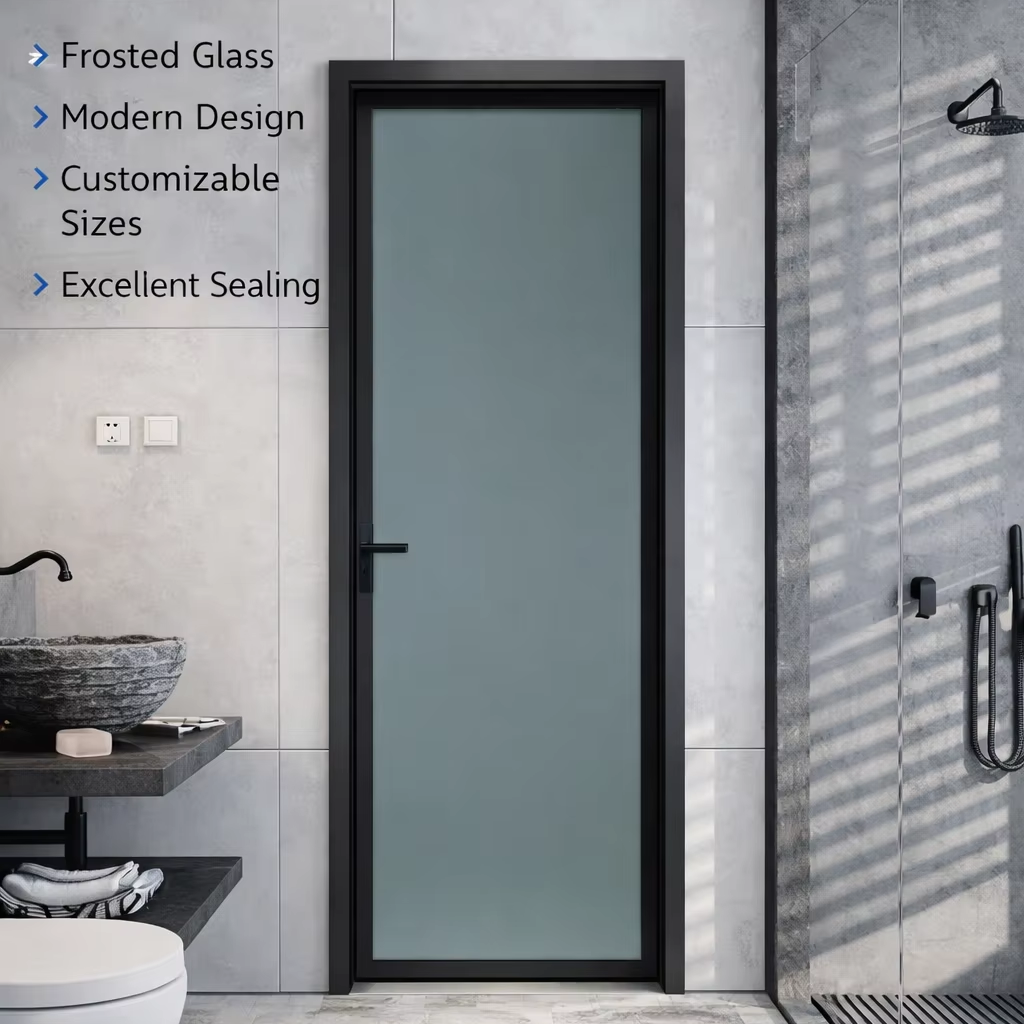 RG50 New Wholesale Modern Luxury High Quality Casement Door Heat Insulation Aluminum Alloy Double Tempered Glass Swing Door