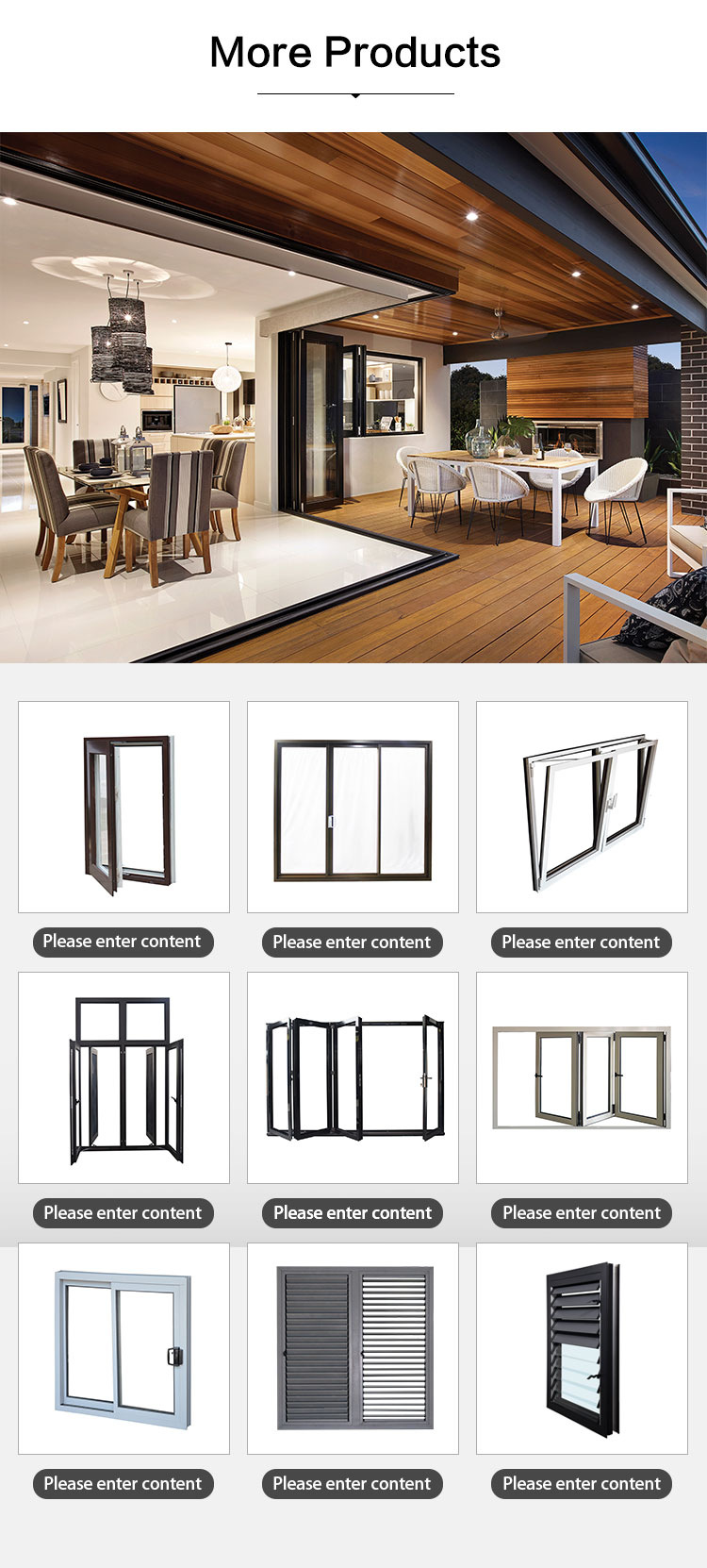 Wood Grain Finish Aluminum French Casement Window/double Glazed Casement Window