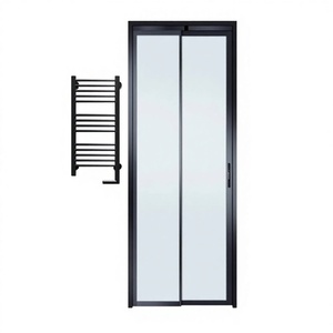 Space Saving Trackless PD Door Aluminum Glass Sliding Swing Design