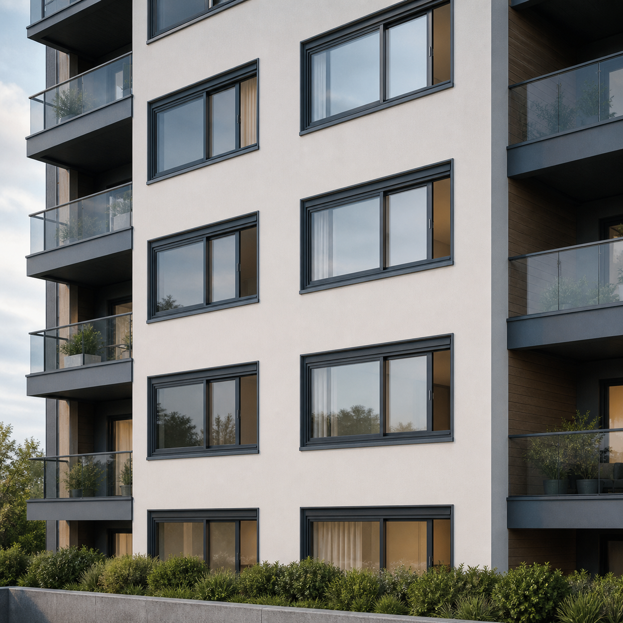 Two Track Aluminum Sliding Window with Modern Design and Folding Screen for Apartment Projects