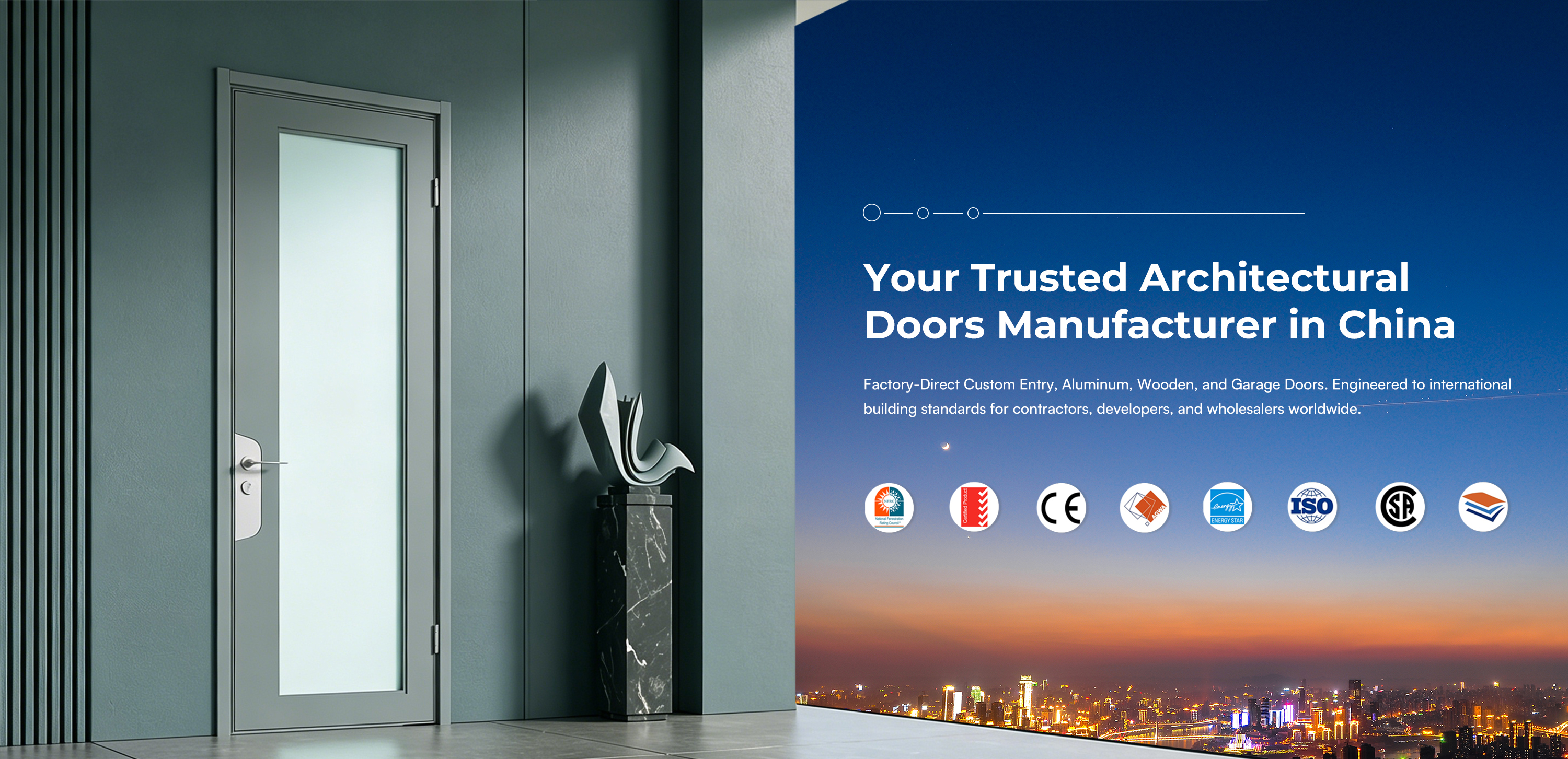DERCHI door manufacturing and showroom in Foshan, China