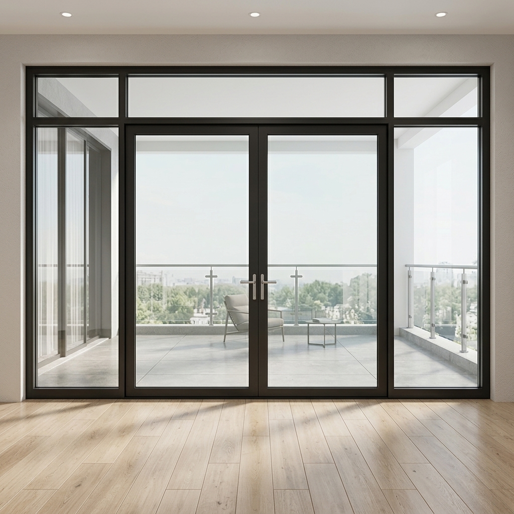 French Double Leaf Door Aluminum Clad Wood Thermal Break for Luxury Villa and Garden Entrance