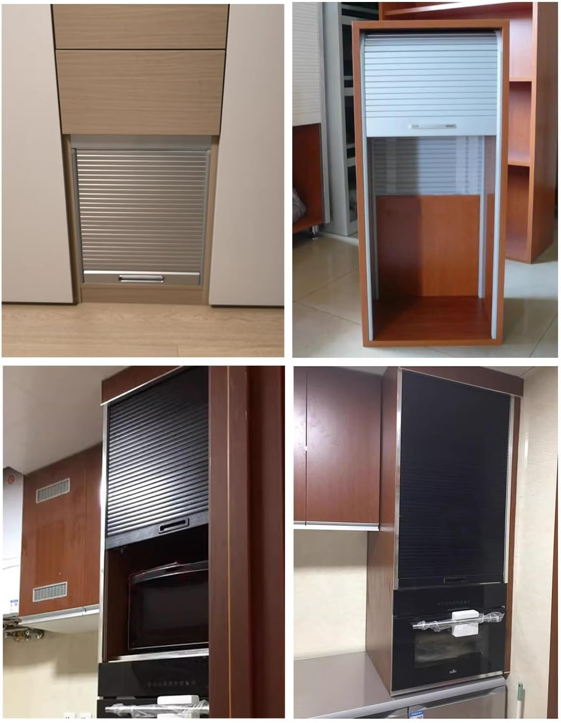 Tambour Door Kit Self Build Saver Silver Black White 650SL by 500SR Includes Slats Track Spirals &amp; Fixings