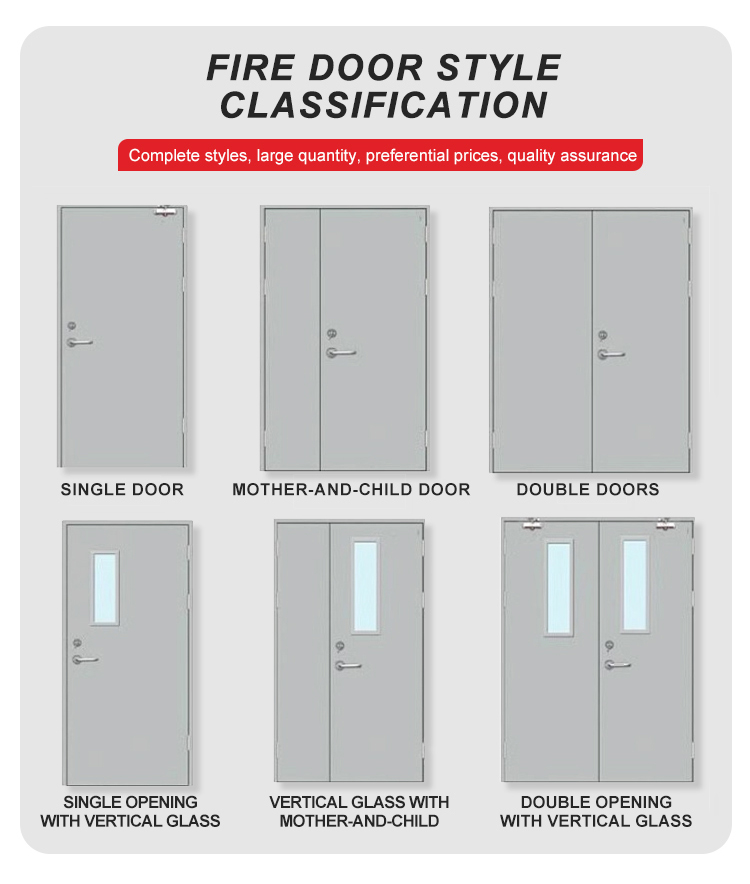 Standard Certified Modern Aluminum Glass Fire Door Finished Surface for Hotels Hospitals Outdoor Use Commercial Fire Prevention