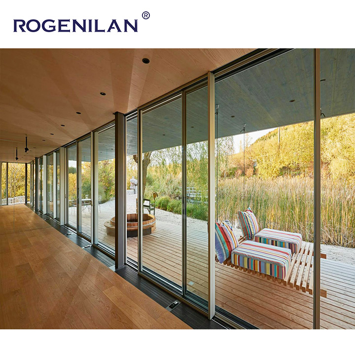 ROGENILAN Aluminum Latest Luxury Patio Double Glazed Heavy Duty Lift and Sliding Door for Home