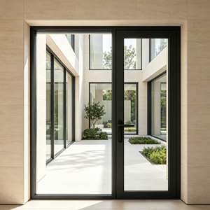Swing Door For House Home Villa Apartment Hotel Exterior Aluminum Entrance Door Pivot Casement Modern Custom Residential
