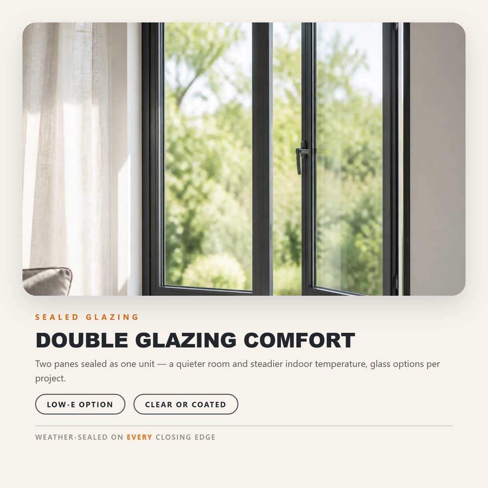 Direct Manufacturer Casement Aluminum Doors windows Easy Maintenance Modern Design Waterproof for Residential Building