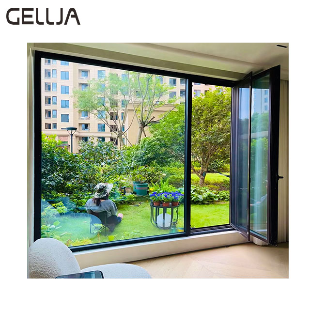 Modern Custom Hurricane-Proof Double Glazed Horizontal Sliding Doors and Windows with Roller Blind for Villas Aluminum Alloy