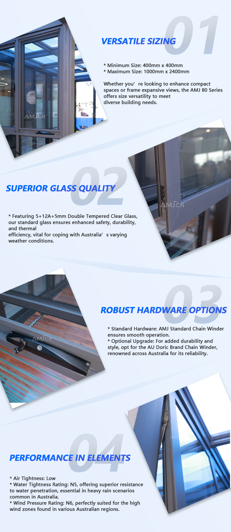 AMJ 80 Series Awning Window Profile Structure
