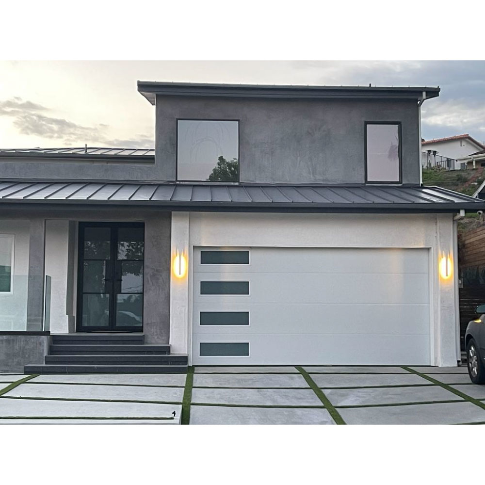 Modern Custom Color Aluminum Sectional Flip Over Electric Remote Control Automatic Garage Door for Villas Finished Surface