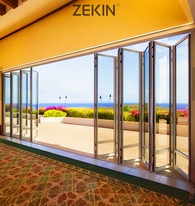 Hurricane proof double glass aluminum bifold door