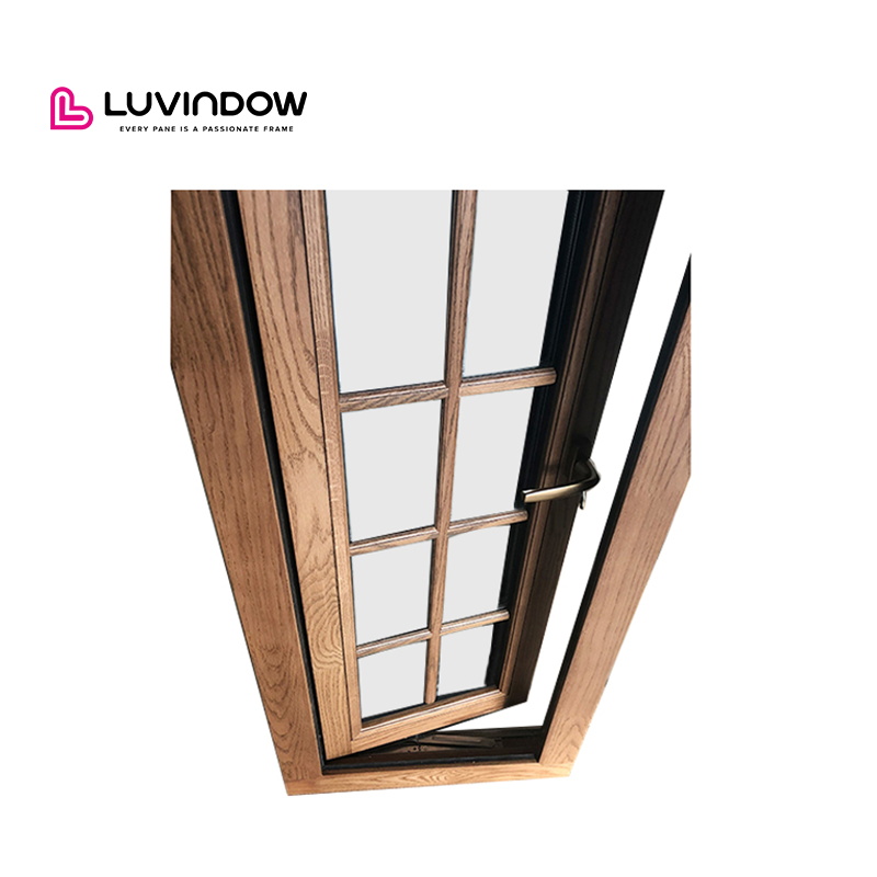 Australia Standard Simple Design Solid Wood Casement Windows Double Glazed Aluminum Clad Wood Out Swing Window