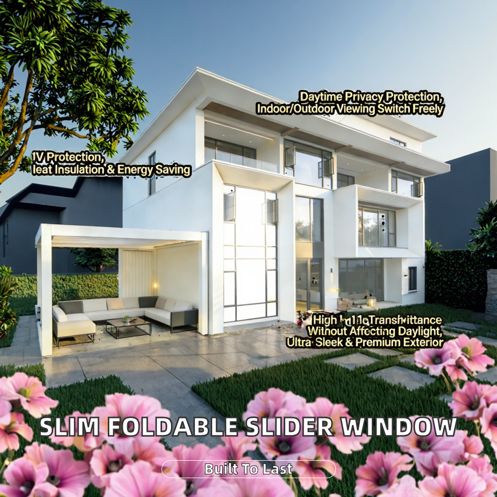 Custom Modern Villa One Way Glass Door-Aluminum Alloy Windows and Doors with Folding Screen Heat Insulation & UV Protection