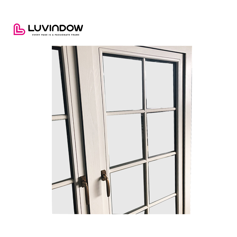 Custom Color French Aluminium Windows Ready-Made Office Inserts Horizontal Opening Pattern Swing Style Wooden Frames for Sale
