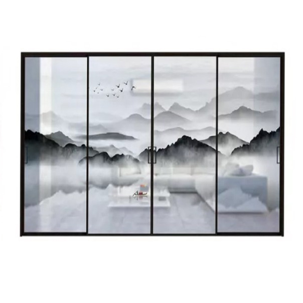 Aluminum Alloy Bedroom Wardrobe Kitchen Narrow Frame Sliding Door Design