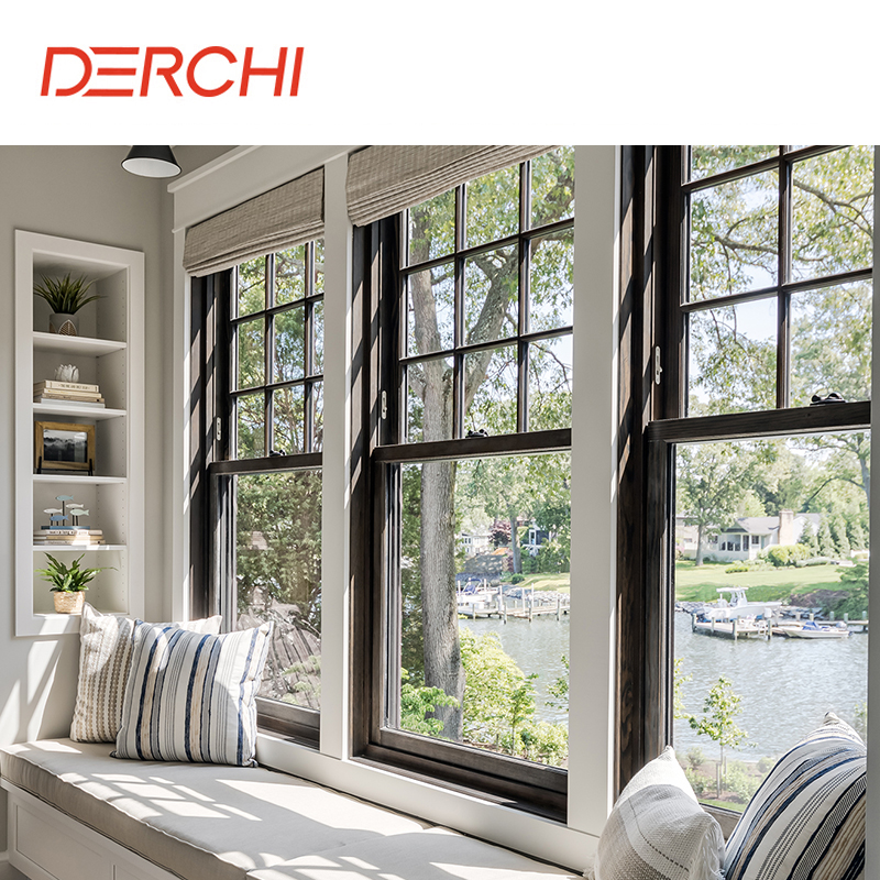 Modern Double Hung Aluminium Alloy Window Small Size Vertical Slide Design New Construction Waterproof Hung Windows For Home