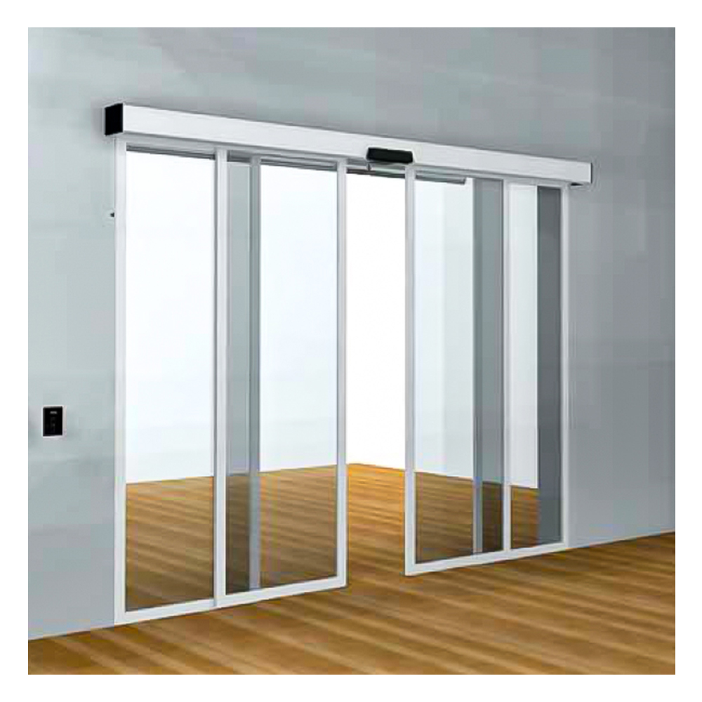 Balcony Patio Doors Metal Back Painted Aluminium Low-e Glass Automatic Sliding Door