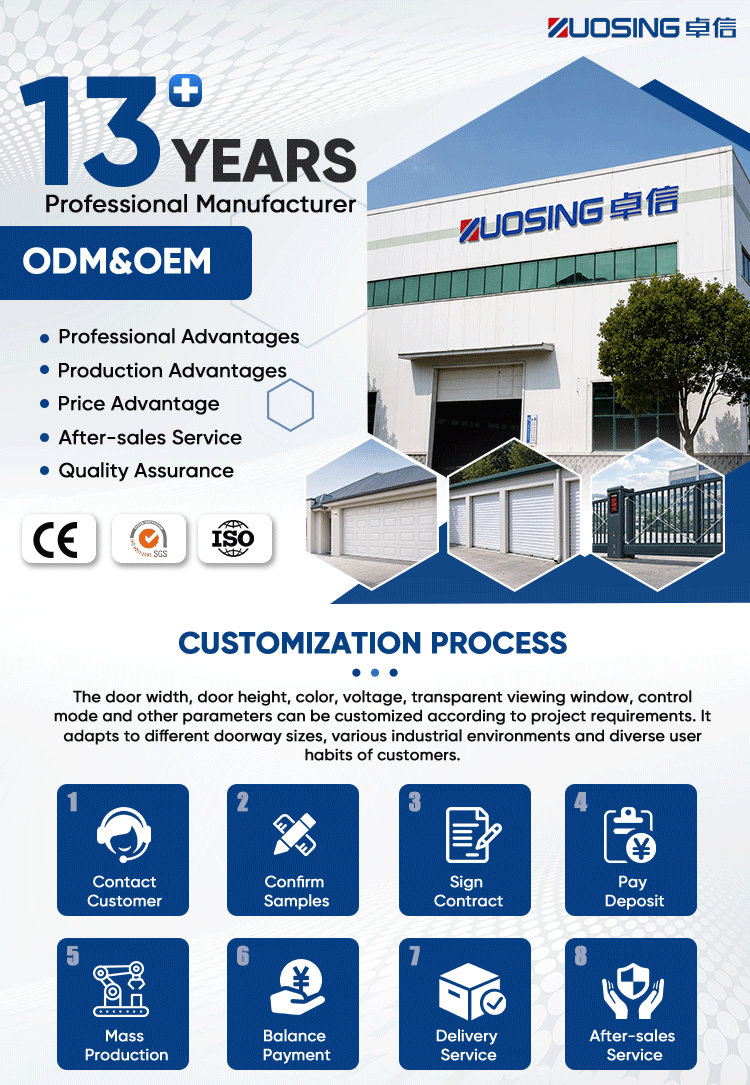 Rigid Rapid Door Aluminum 6063-T5 5m X 5m Infrared Safety 1.5m/s for Logistics Warehouse Main Entrance