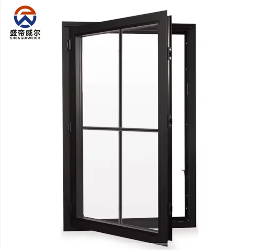 Privacy Built-in Blinds Aluminum Casement Window Double Glazed Insulated Glass Side Opening Window for Office