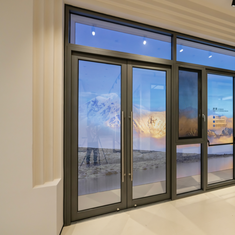 Hihaus 2027 Style Commercial Glass Door Office Store Shopping Mall Front Aluminum Spring Door