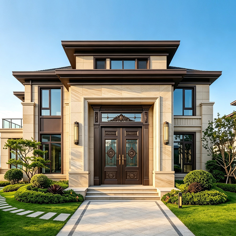 High-security corrosion-resistant cast aluminum door in coastal environment