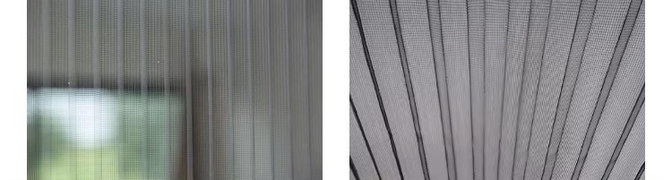 Retractable Screen Mosquito Nets Aluminum Alloy Frame Horizontal Rolling Fiberglass Mesh Pleated Mesh Folding Screen Door