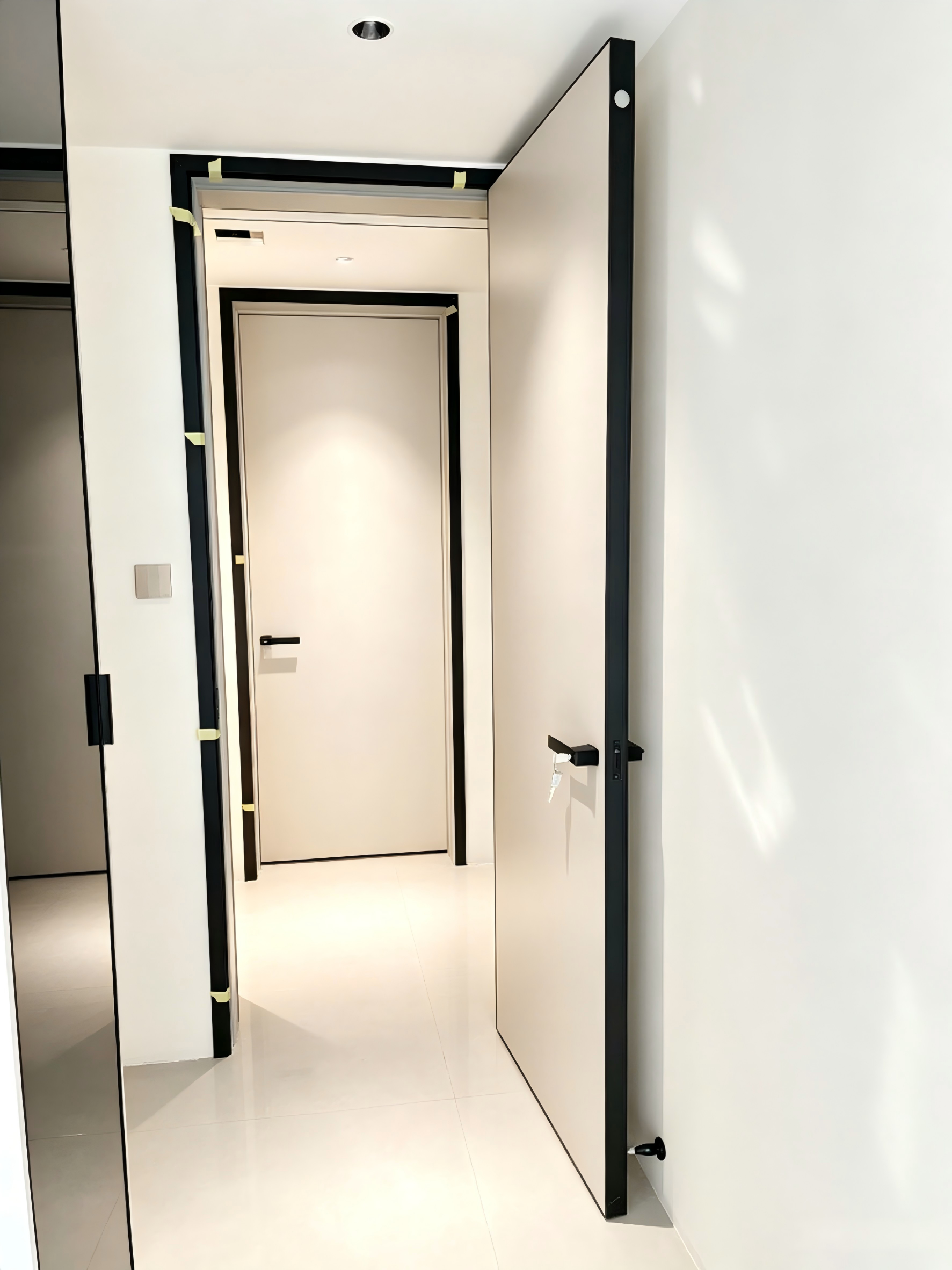 Modern Aluminium Sliding French Casement Swing Doors Thermal Insulation Waterproof Living Room Finished Surface Villas Interior