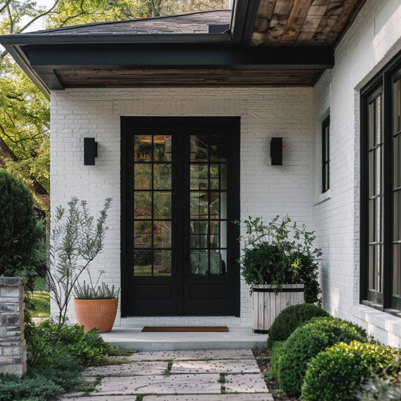 Exterior Security Grid French Double Door