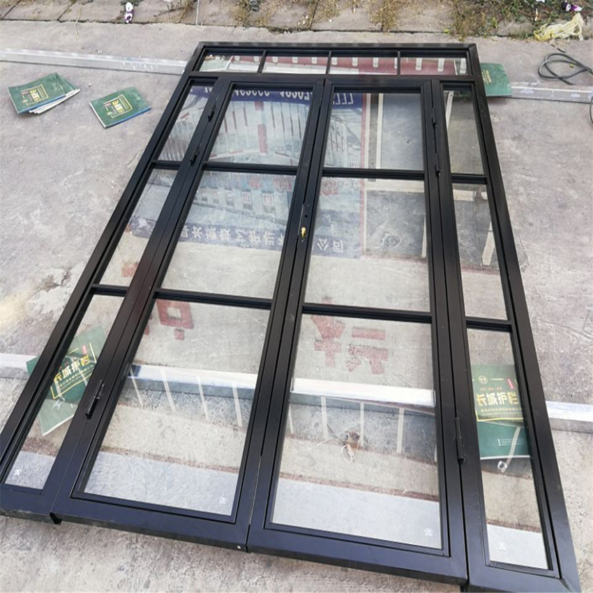 Black Metal Aluminium Material French Patio Interior Iron Glass Crittall Double Swing Sliding Folding Doors