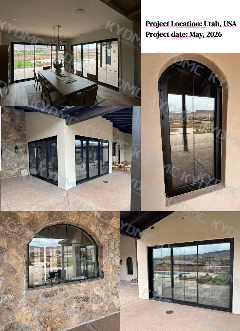 Tempered Glass Aluminum Alloy Slim Frame Bifold Door Large Three Panels Accordion Folding Patio Balcony Garden Bifold Door