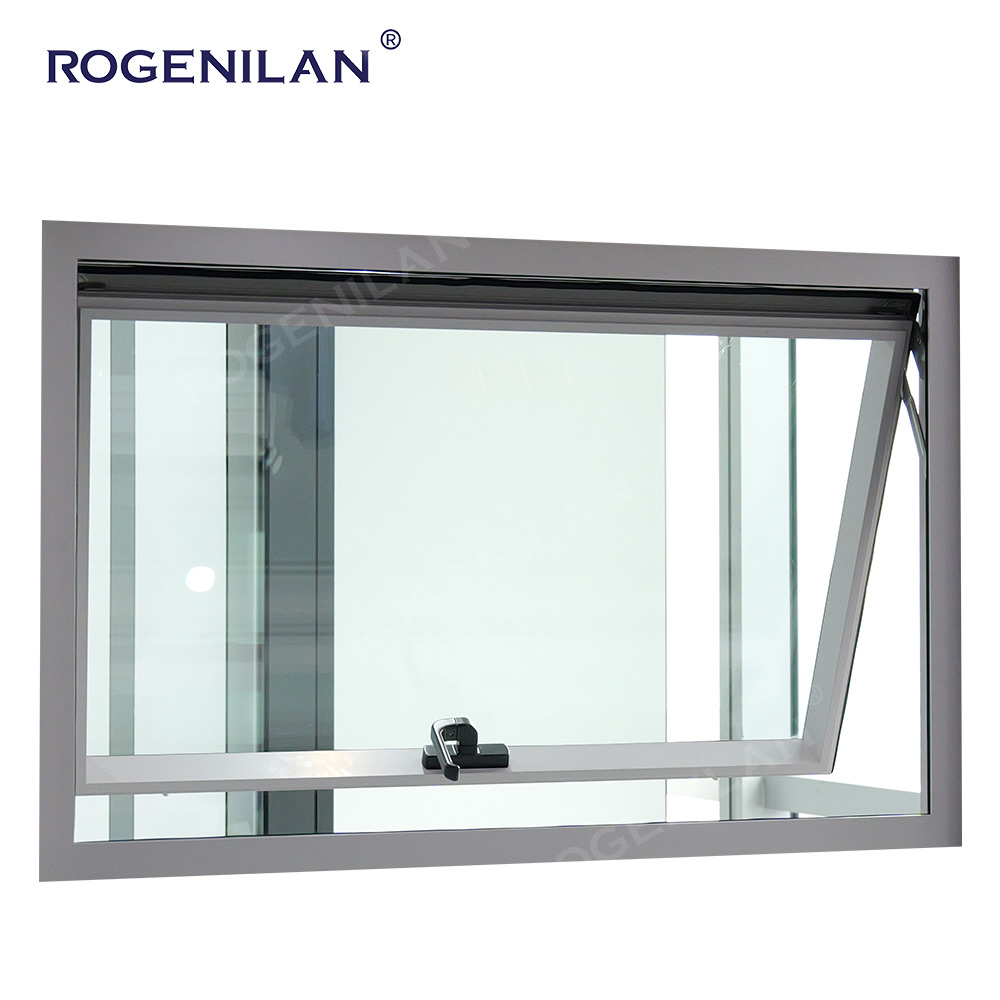 Rogenilan Australian AS2047 Double Glazed Aluminum Awning Window Aluminium Hopper windows With Built in Blind