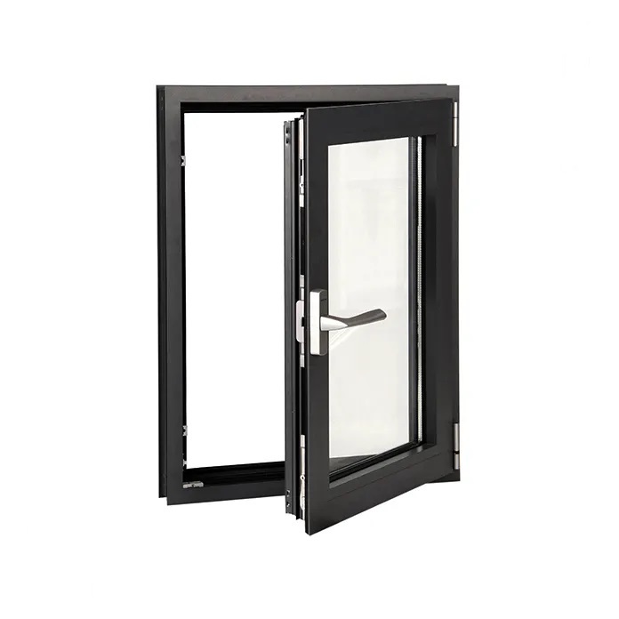 Glass Aluminium Powder Coated Double Glazzed windows with Screens Window Golden Brown for Apartment