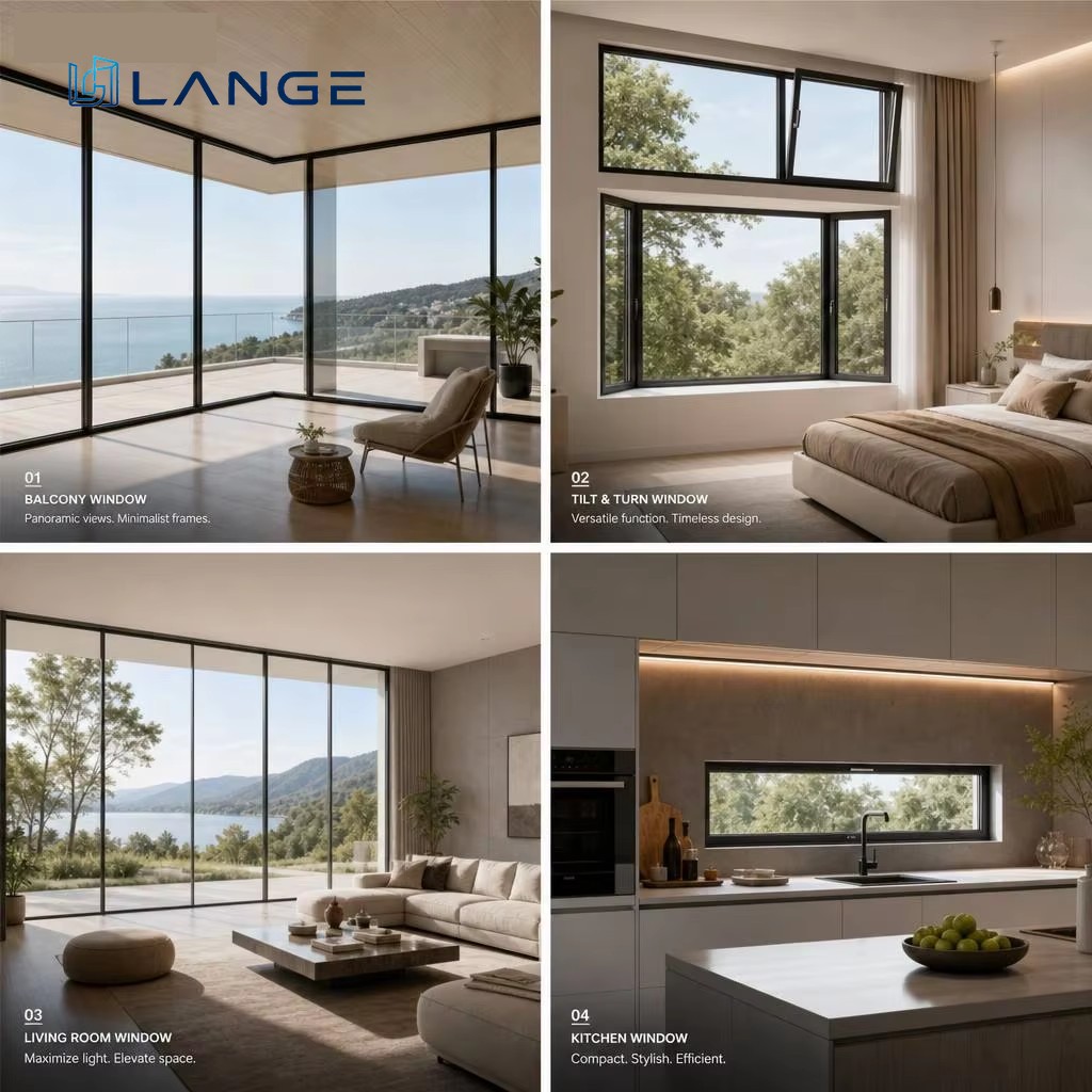 LANGE Luxury Panoramic Sliding Door Frameless Look Patio Door Aluminum Door For For Commercial Building