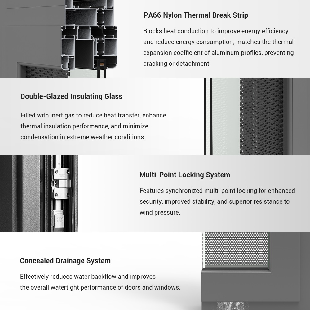 Professional Design Customizable Double Glazed Window Aluminium Casement Windows With Screen