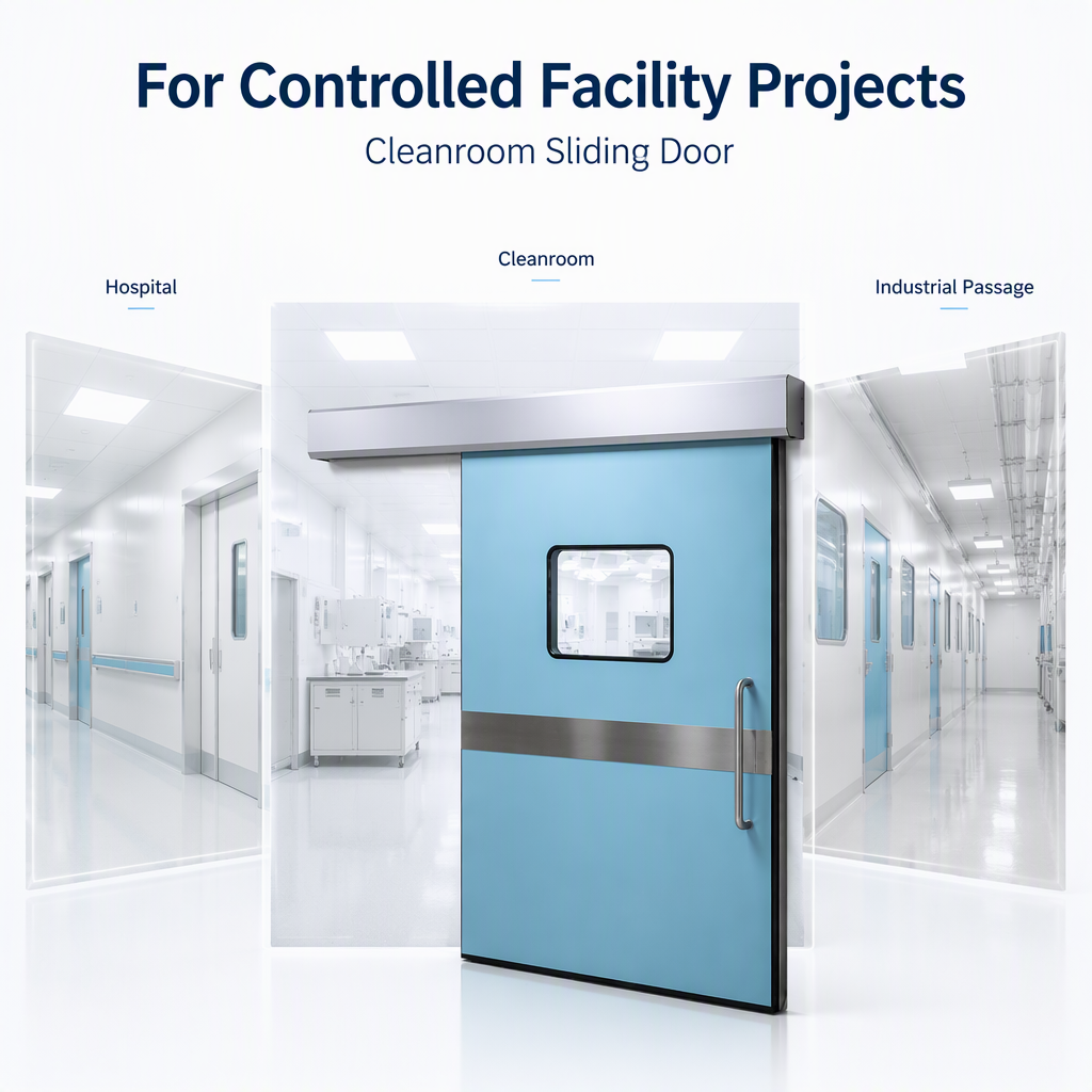 Cleanroom Sliding Door Medical Isolation Door Aluminum Alloy Swing Sliding Hybrid Door for Hospital ICU OT