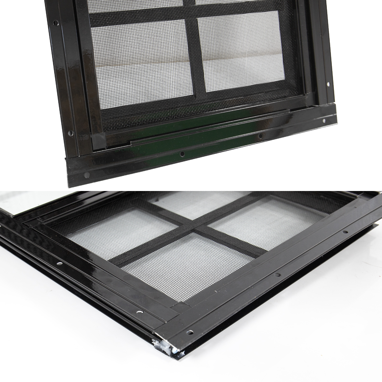 Aluminum Window Frame with Tempered Glass for Shed Farmhouse Style Graphic Design Enabled Installed on Wooden Board