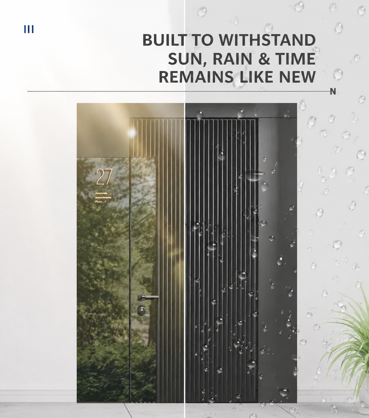 Modern Anti-Theft Swing Wood Grain Full Aluminum Entrance Door for Houses Apartments Hotels Villa Exterior Main Entry